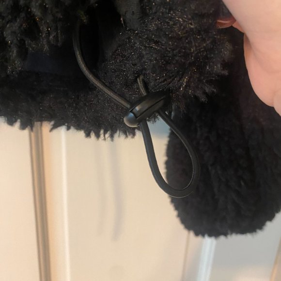 UO BDG black cropped hooded zip up teddy jacket - Picture 3 of 6